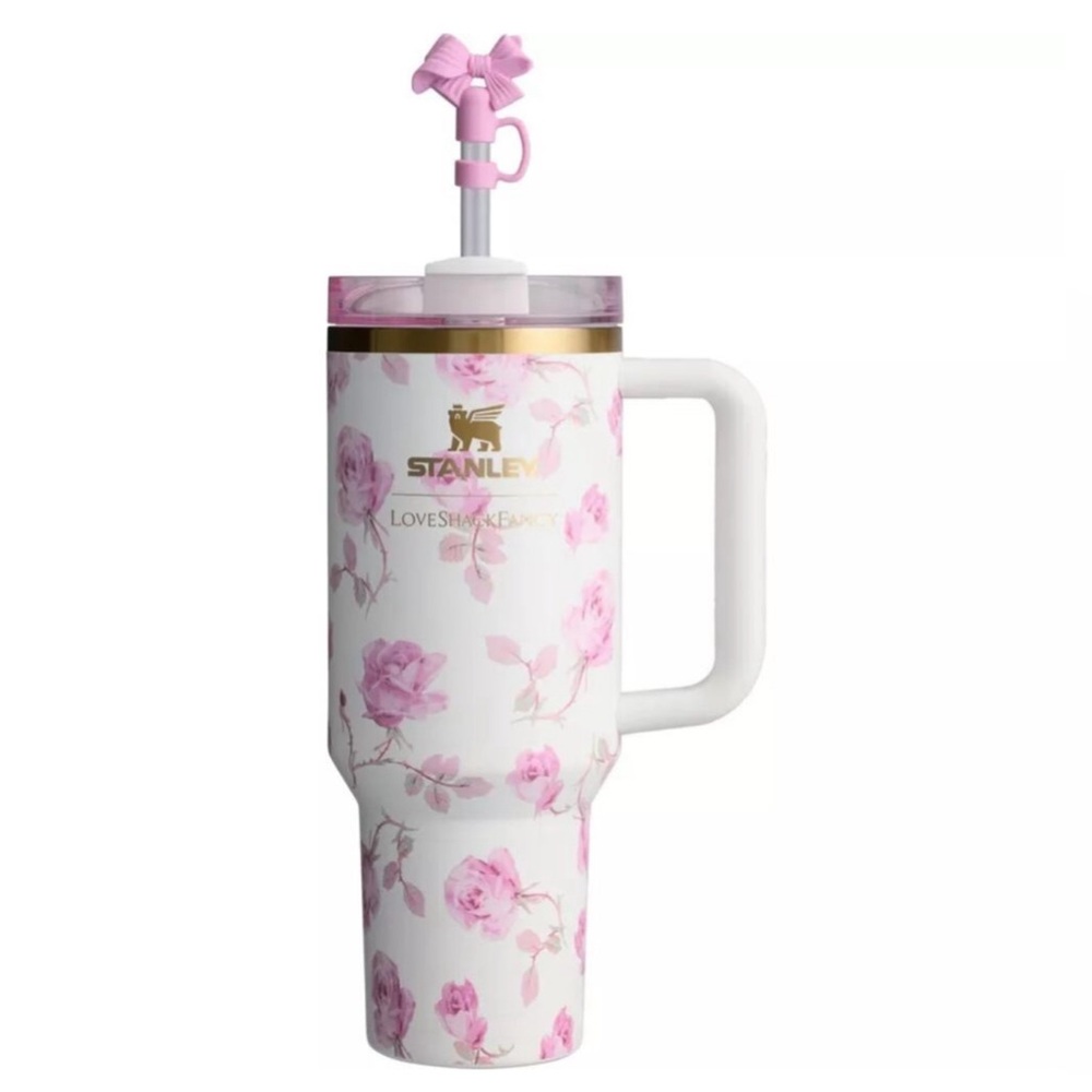 Stanley x LoveShackFancy 40 oz Quencher Tumbler Ribbon Rosa
